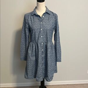 K Crew Blue Shirt Dress sz 2